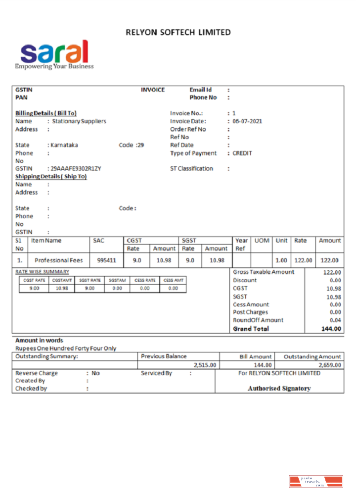 India Saral cooperative altimetry technology mission invoice PSD template